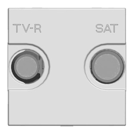 Накладка на розетку телевизионную ABB ZENIT, скрытый монтаж, серебристый, 2CLA225010N1301