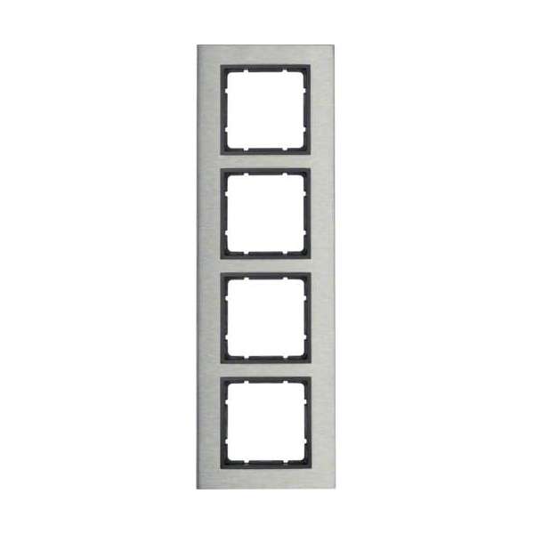Рамка 4 поста Berker B.7, сталь, 10143606