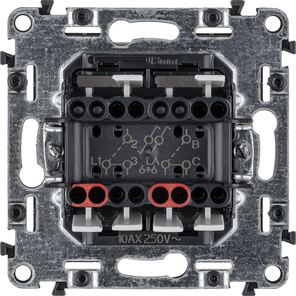 Механизм переключателя 2-кл. СП Valena Life 10А IP20 250В с лиц. панелью безвинт. зажимы бел. Leg 752408