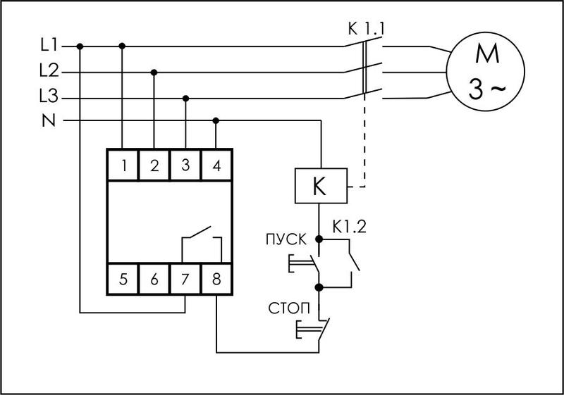 Реле контроля фаз CZF-B (3х400/230+N 8А 1перекл. IP20 монтаж на DIN-рейке) F&F EA04.001.002