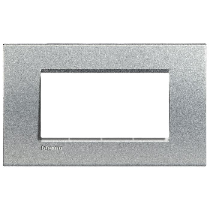 Рамка 4 модуля BTicino LIVING LIGHT, алюминий, LNA4804TE