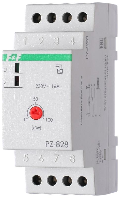 Реле контроля уровня жидкости PZ-828 (одноуровневый монтаж на DIN-рейке 35мм 230В AC 16А 1перкл. IP20) F&F EA08.001.001