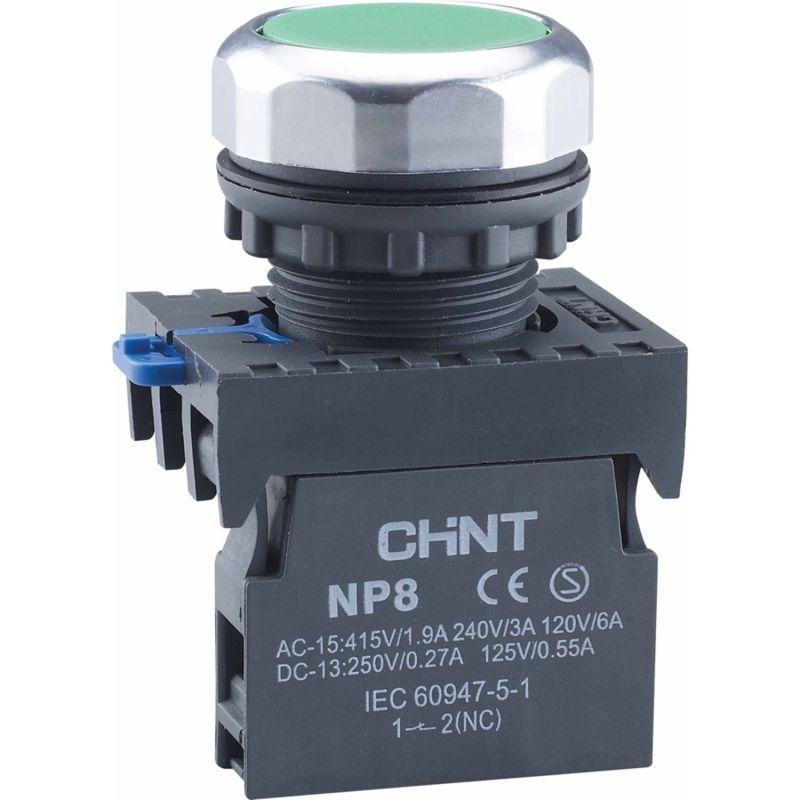 Кнопка управления NP8-10BND/3 1НО зел. AC 110В-220В(LED) IP65 (R) CHINT 667251